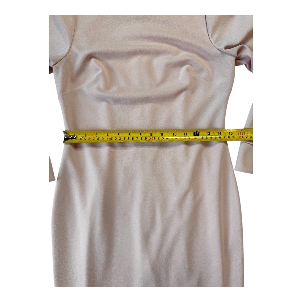 Calvin Klein Dress Ruffle DBL Bell Sleeve Sheath Event Career Chic Light Pink 6 - Picture 10 of 14